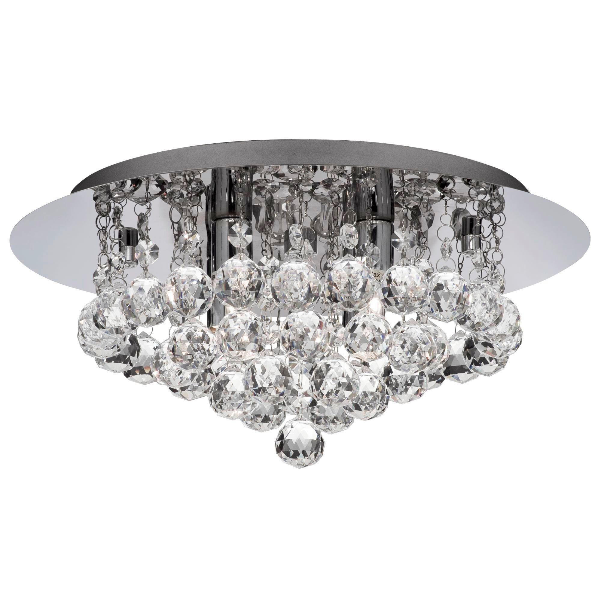 DECKENLEUCHTE Hanna 35/18 cm   - Chromfarben, KONVENTIONELL, Glas/Metall (35/18cm)