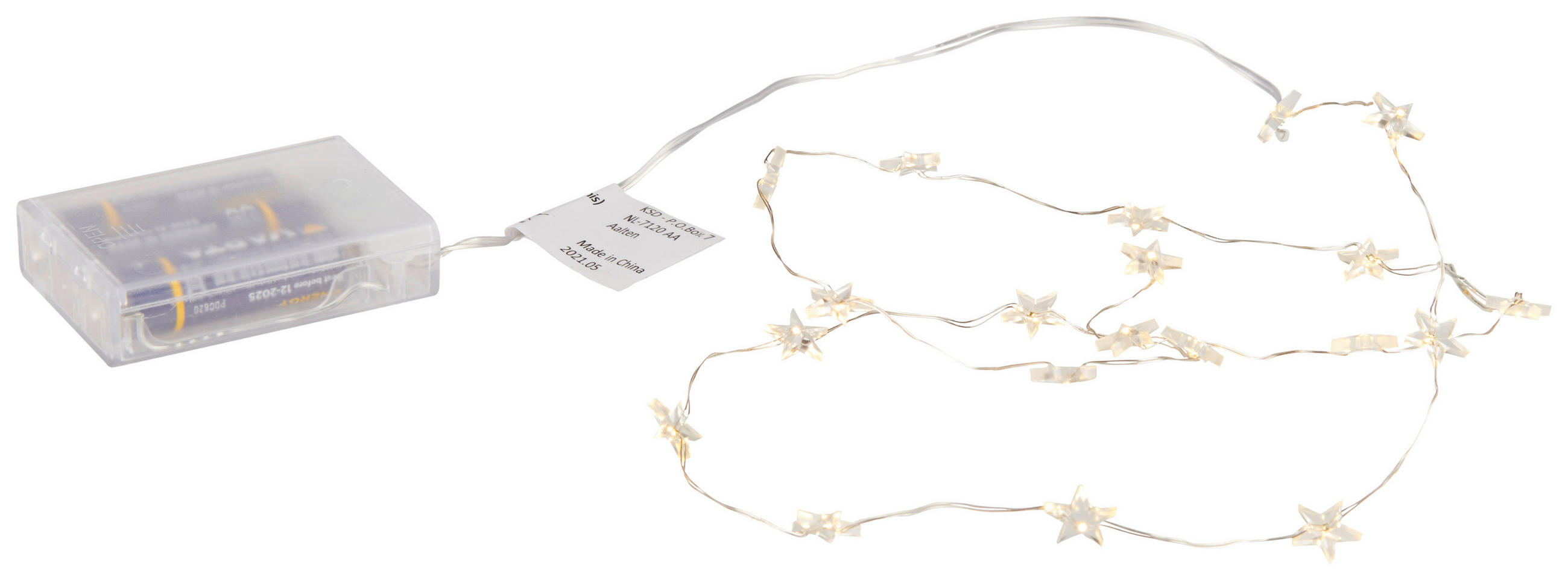LICHTERKETTE 95 cm  - Transparent/Silberfarben, KONVENTIONELL, Kunststoff (95cm)