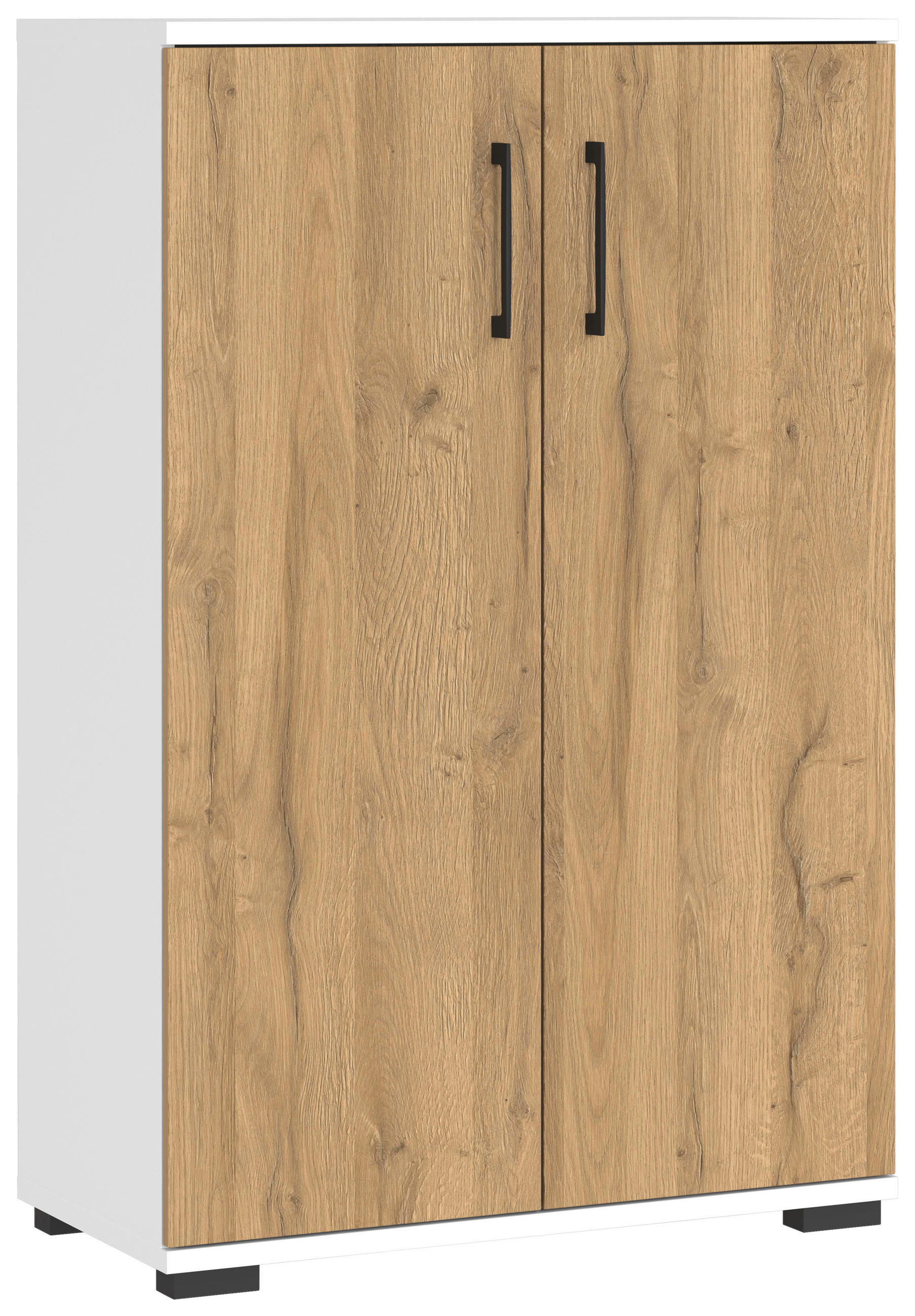 AKTENSCHRANK Weiß, Eichefarben  - Eichefarben/Weiß, MODERN, Holzwerkstoff (80/123/40cm) - Germania