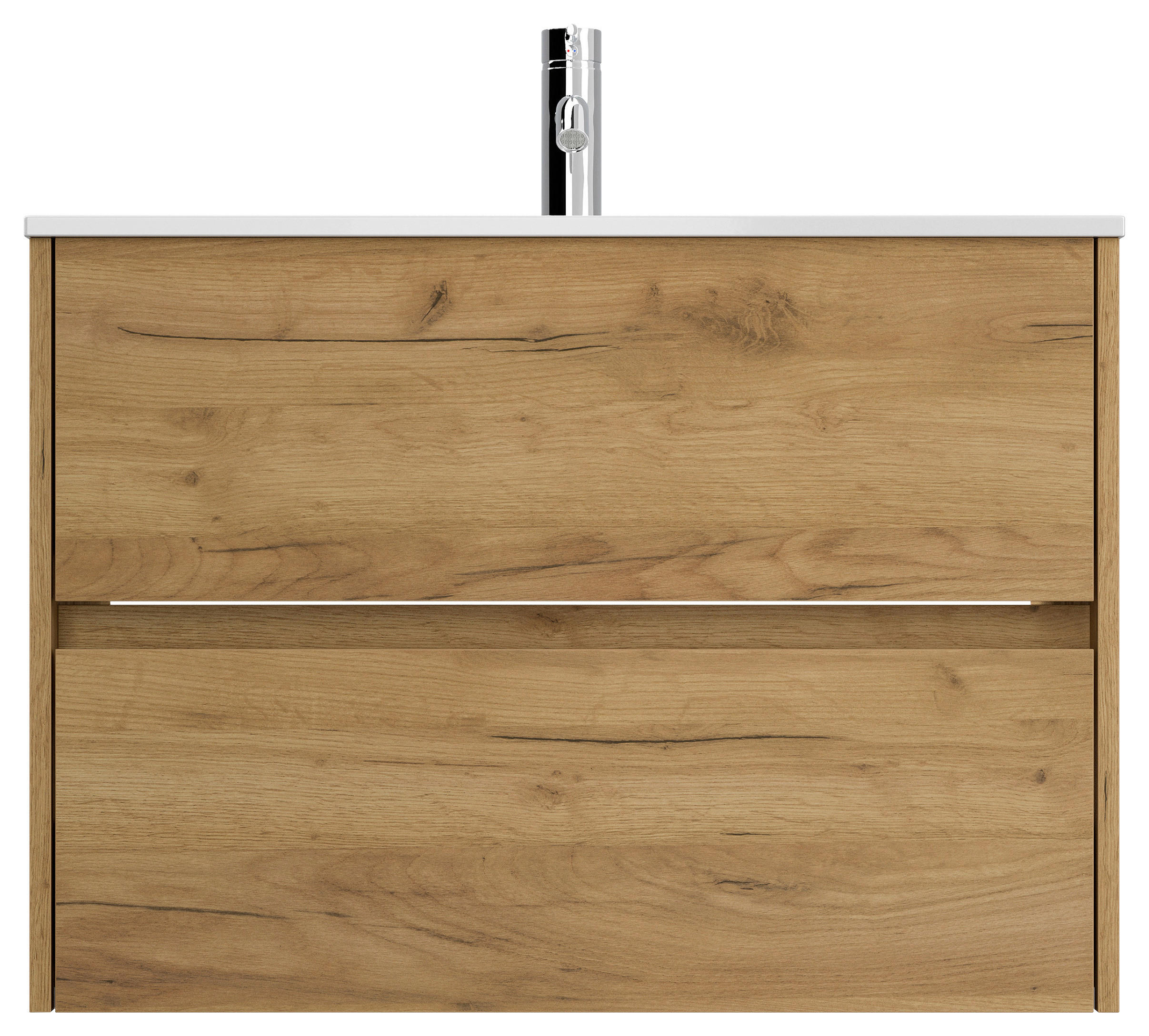 Thumbnail - Mid.you Waschtischkombi, Eiche, Holzwerkstoff, 2 Schublade(n) Schubladen, 81x58.7x46.5 cm, hängend, Badezimmer, Waschbec...