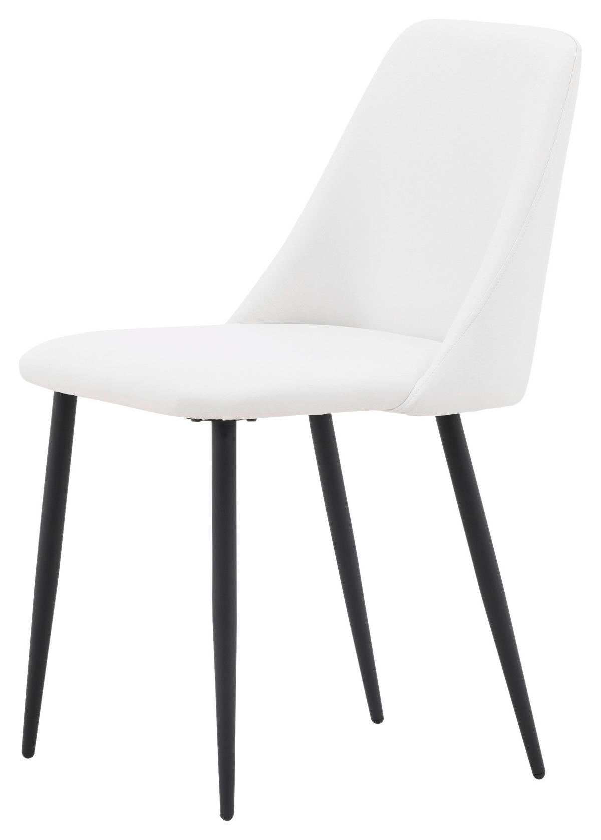 STOLSET 2 styck stål läderimitation (vegan)  - vit/svart, Design, metall/textil (49/87/56cm) - Livetastic