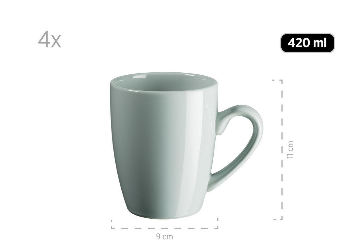 KOMBISERVICE Pastell Selection 16-teilig  - Mintgrün, Basics, Keramik (31,3/32,5/31,5cm) - Mäser