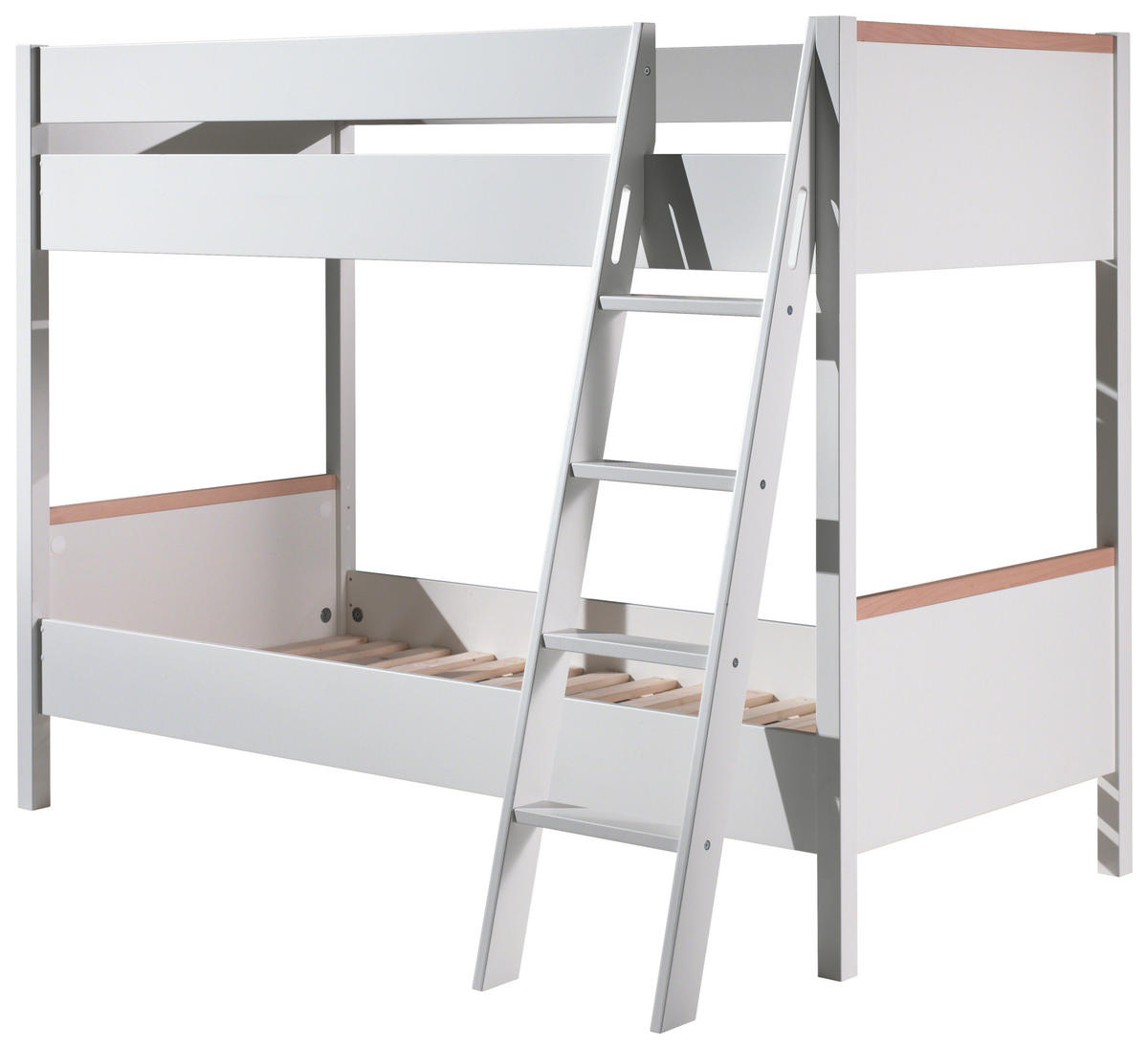 ETAGENBETT - Naturfarben/Weiß, MODERN, Holz/Holzwerkstoff (90/200cm) - MID.YOU