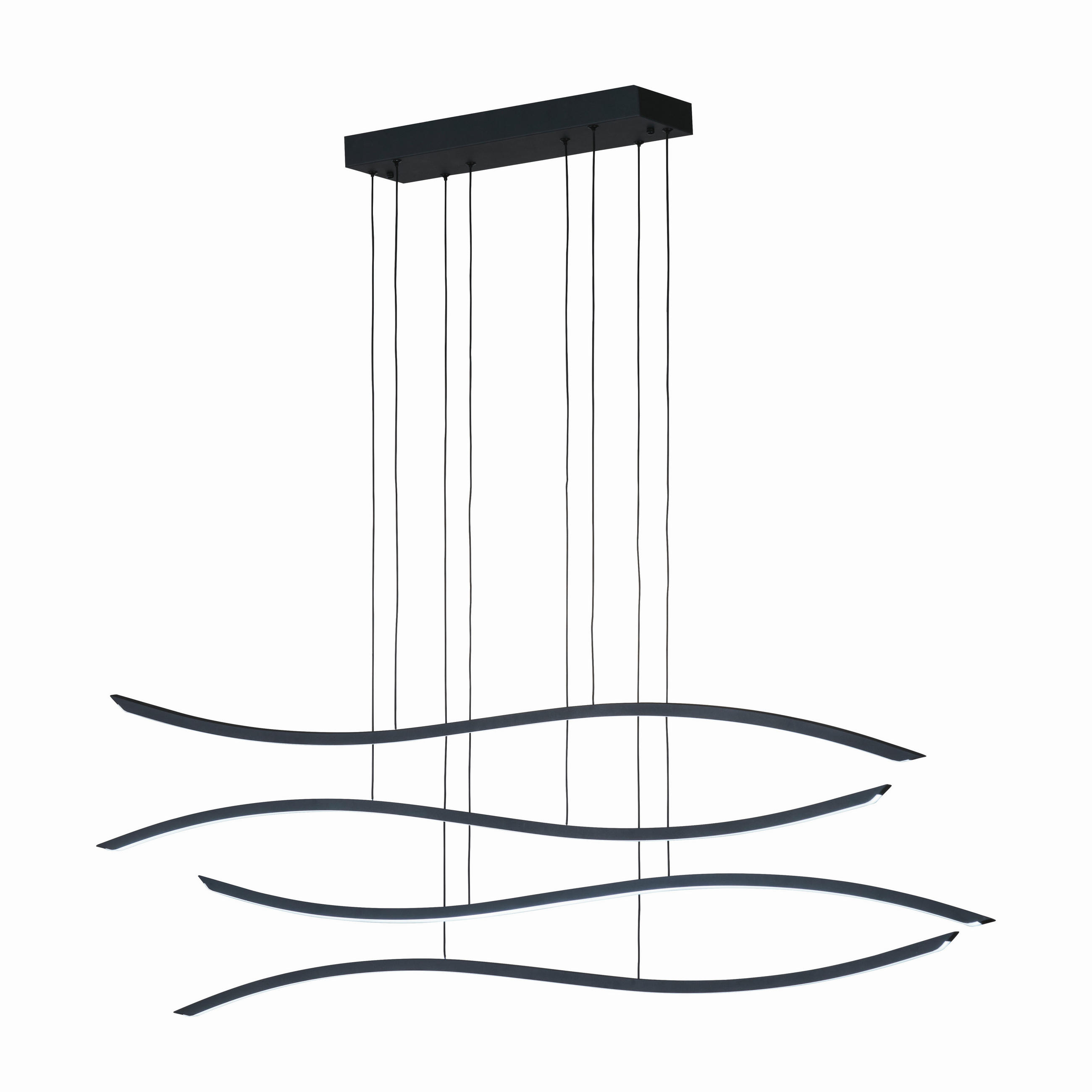 Fischer & Honsel Led-Hängeleuchte Fisk Schwarz 160 cm