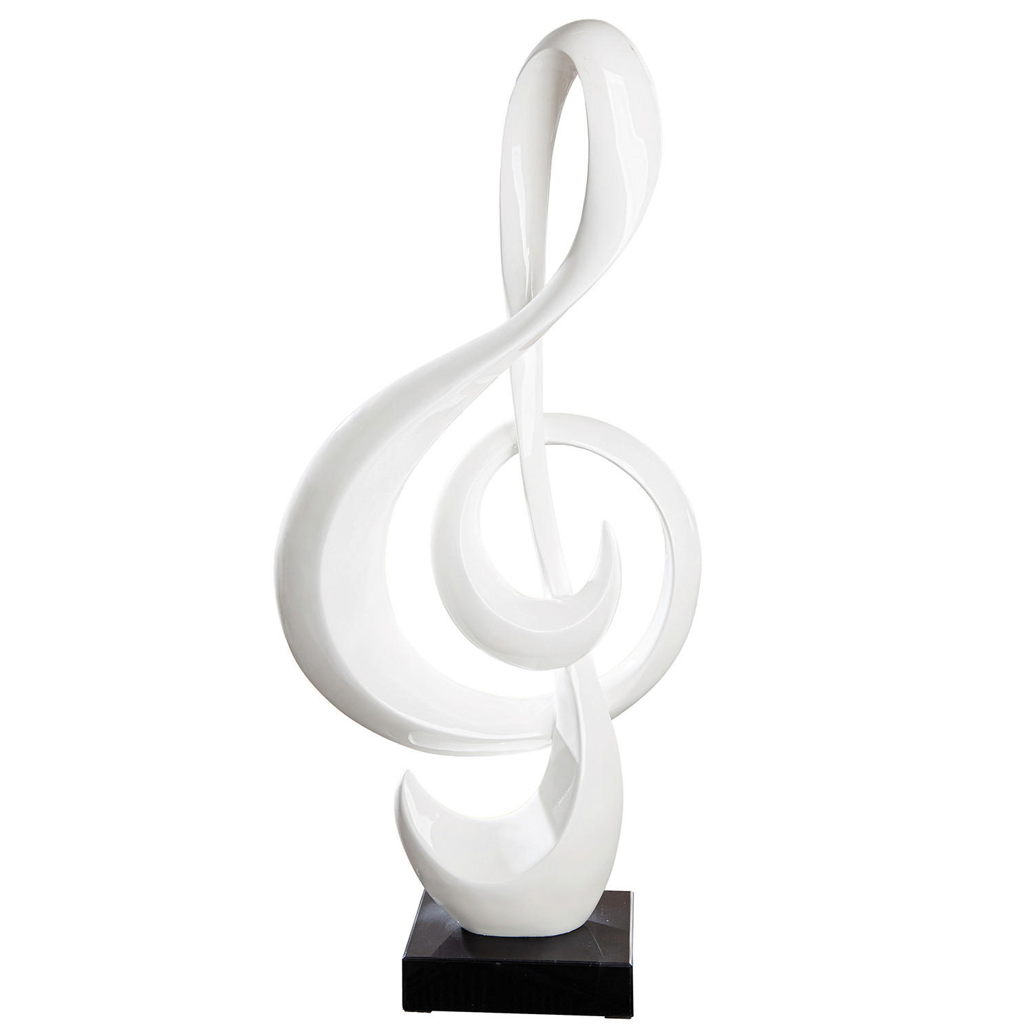 XXXLutz Skulptur Notenschlüssel Schwarz, Weiß 40x85x17 cm
