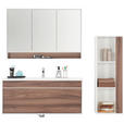 BADEZIMMER 120 cm  - Nussbaumfarben/Weiß, KONVENTIONELL, Glas/Holzwerkstoff (120cm) - Voleo