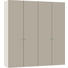 FALTTÜRENSCHRANK in Weiß, Sandfarben - Sandfarben/Silberfarben, Design, Glas/Holzwerkstoff (202,5/220/58,5cm) - Jutzler FALTTÜRENSCHRANK in Weiß, Sandfarben - Sandfarben/Silberfarben, Design, Glas/Holzwerkstoff (202,5/220/58,5cm) - Jutzler