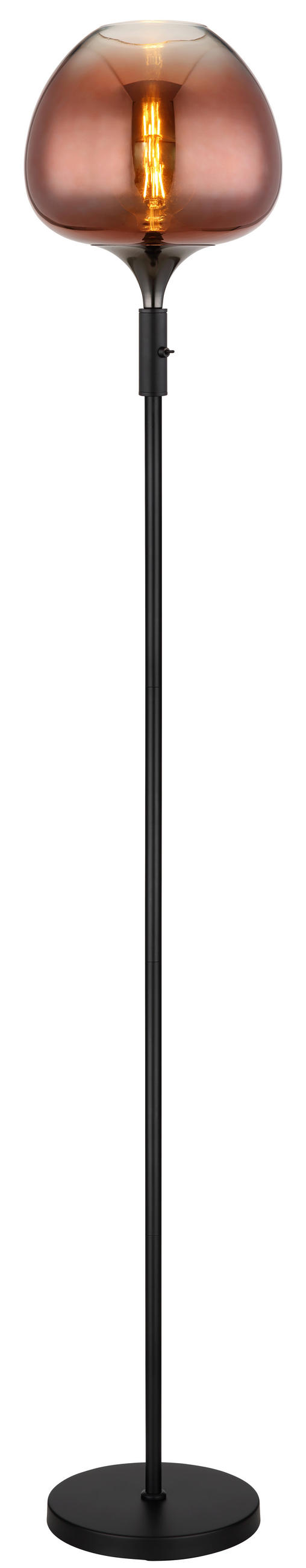 STEHLEUCHTE - Klar/Chromfarben, Basics, Glas/Metall (29/165cm) - Globo