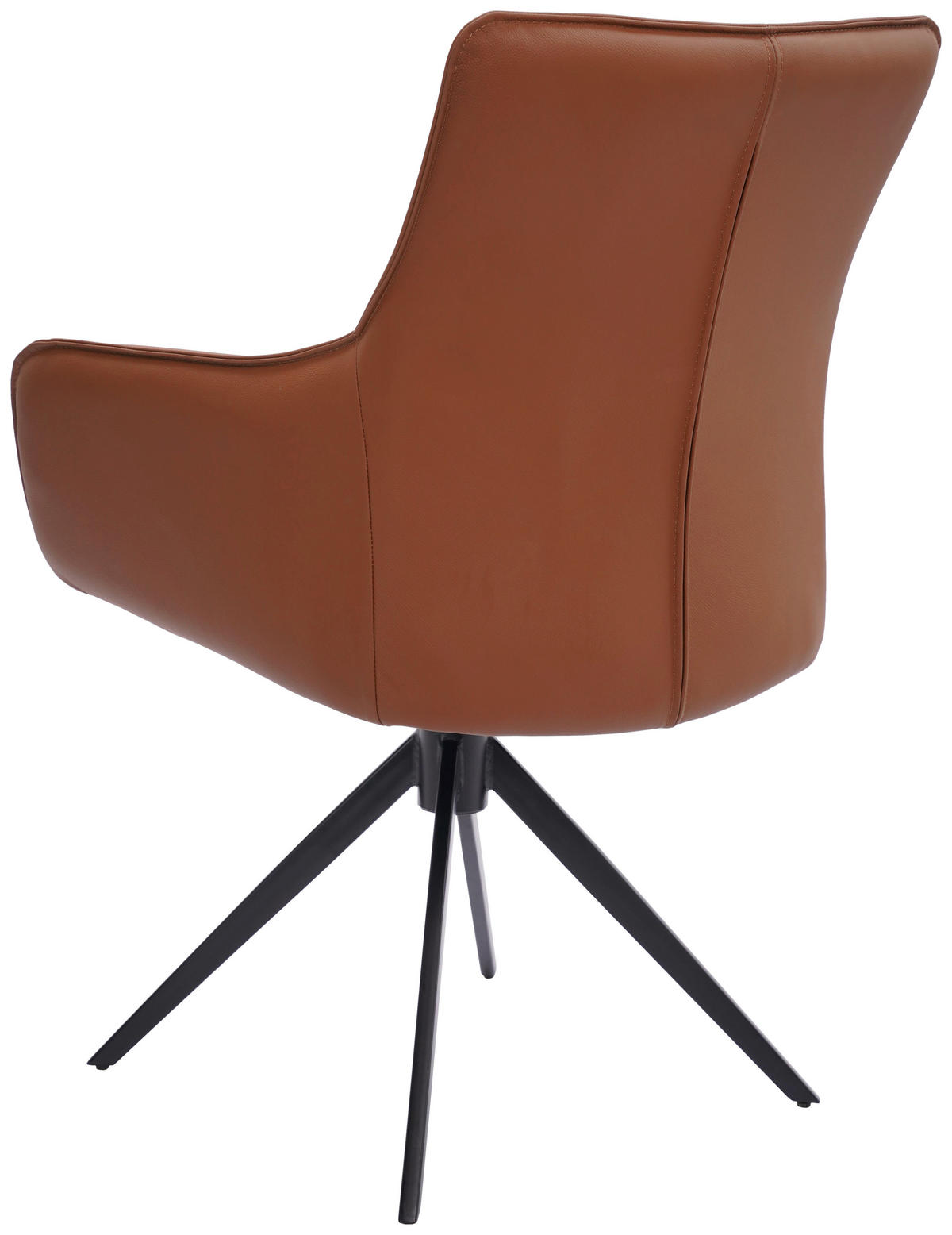STOLICA S NASLONOM ZA RUKE  crna, konjak  metal, koža      - crna/konjak, Design, koža/metal (64/87/60cm) - Novel