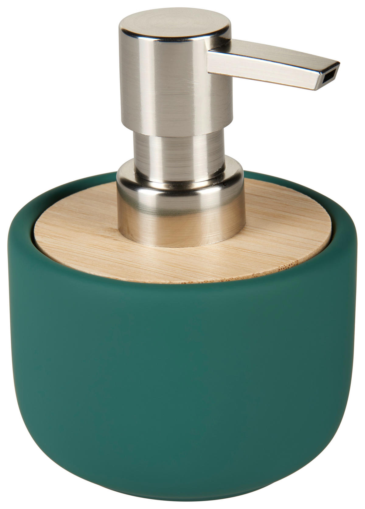 SEIFENSPENDER  - Dunkelgrün/Braun, Basics, Holz/Keramik (9,5/12/9,5cm) - Sadena