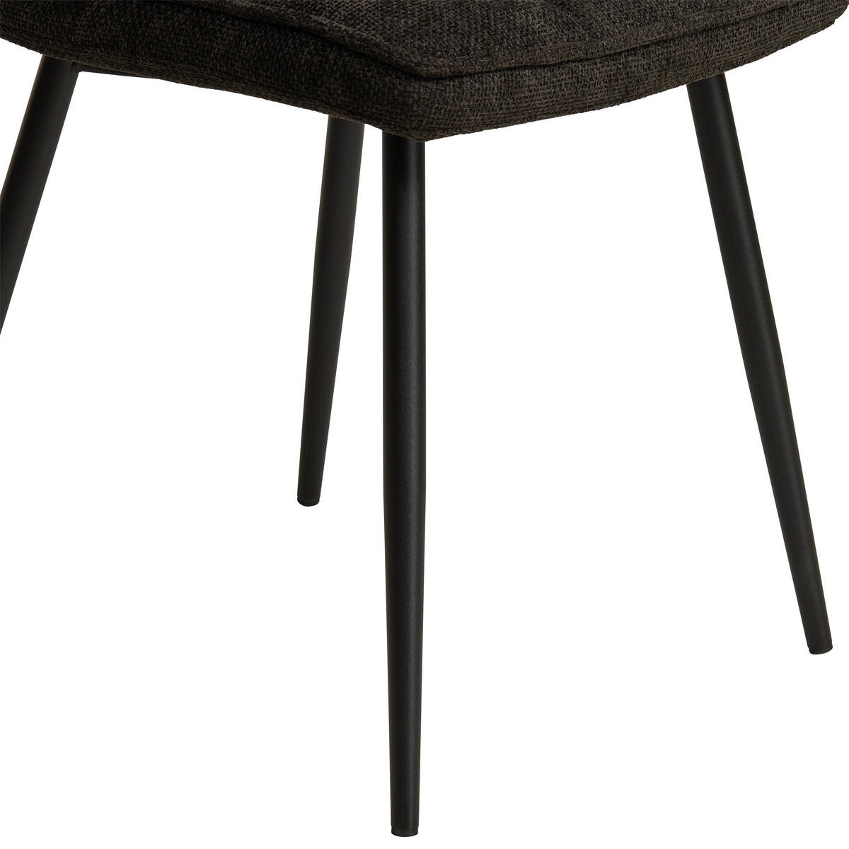 STUHL Leinenoptik Schwarz Pappel Sperrholz  - Schwarz, KONVENTIONELL, Holz/Textil (45/89/58cm) - MID.YOU