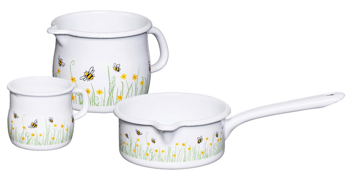 KOCHTOPFSET Biene 3-teilig  - Multicolor, Basics, Metall (30,80/30,80/17,50cm) - Riess