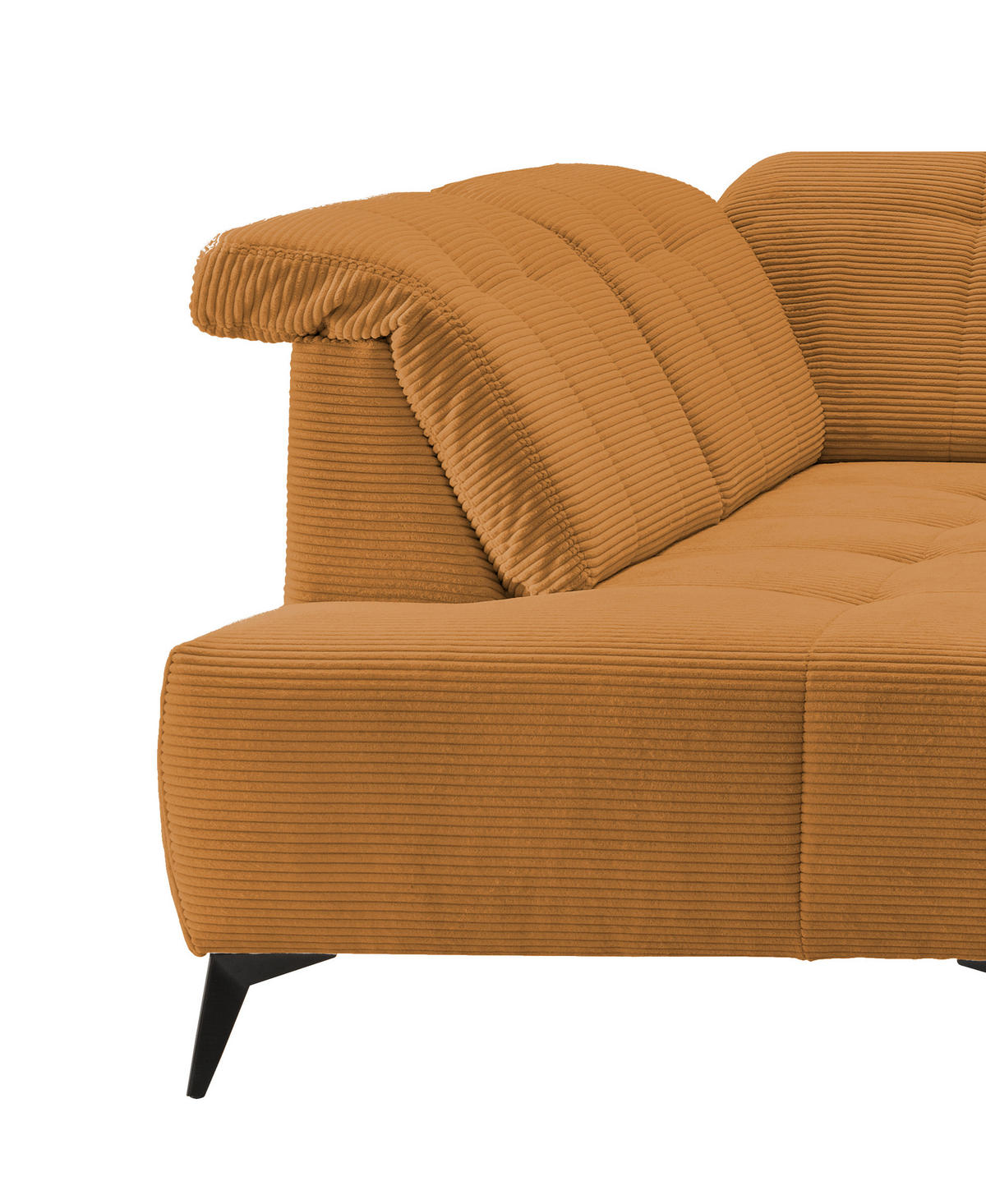WOHNLANDSCHAFT SANO Goldfarben Cord  - Goldfarben/Schwarz, MODERN, Textil/Metall (200/337/180cm) - Livetastic