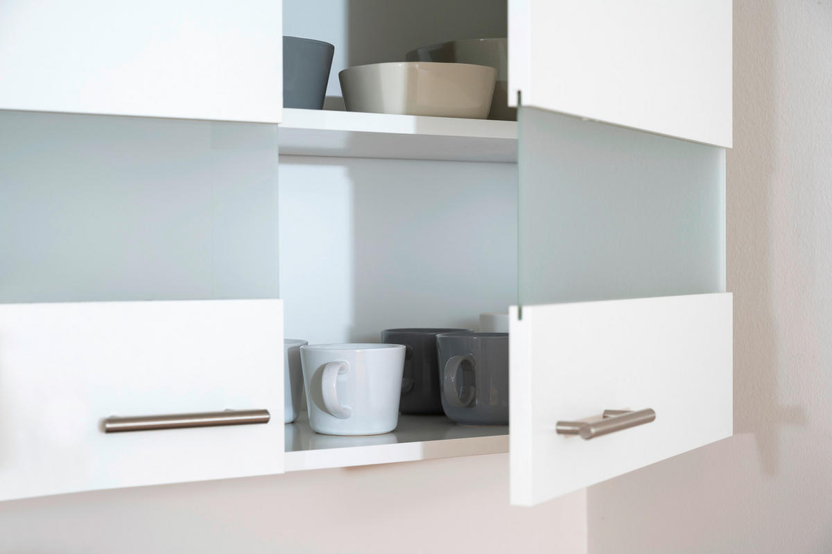 KÜCHENBLOCK 310 cm   in Weiss  - Weiss/Edelstahlfarben, Basics, Holzwerkstoff/Metall (310cm) - Respekta