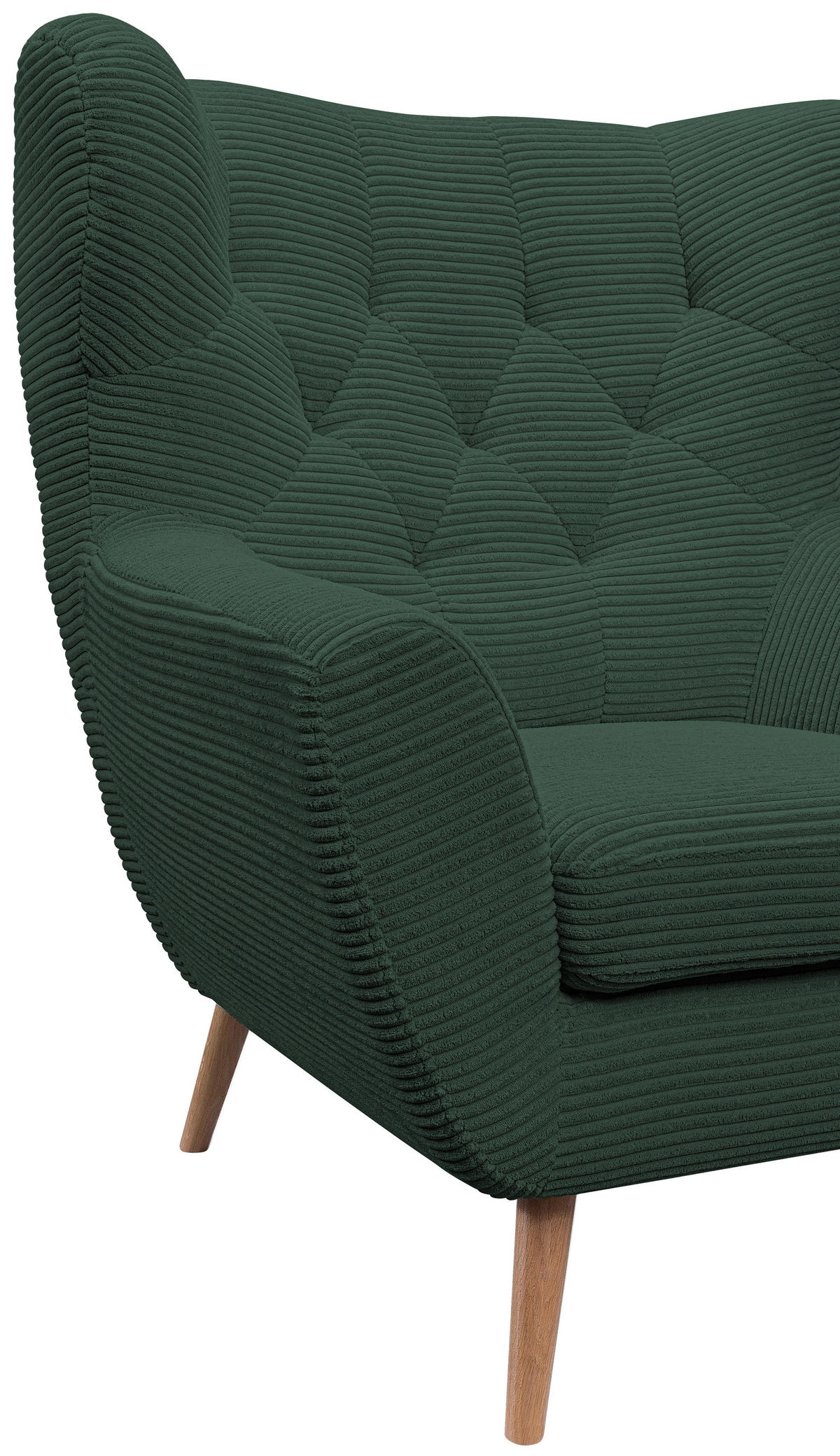 SESSEL in Cord Grün  - Eichefarben/Grün, Design, Holz/Textil (87/101/95cm) - Stylife