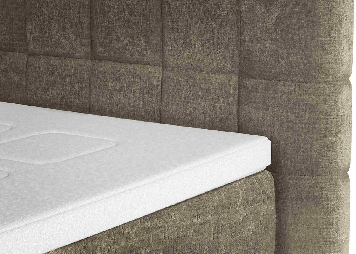 BOXSPRINGBETT 180/200 cm  in Hellbraun  - Hellbraun/Eichefarben, Design, Holz/Textil (180/200cm) - Esposa