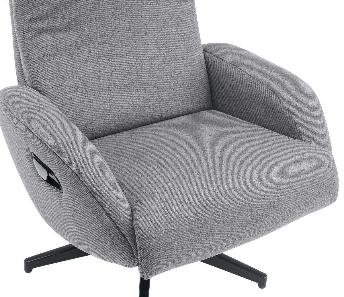 RELAXSESSELSET in Textil Grau  - Schwarz/Grau, Design, Textil/Metall (77/107/75cm) - Livetastic