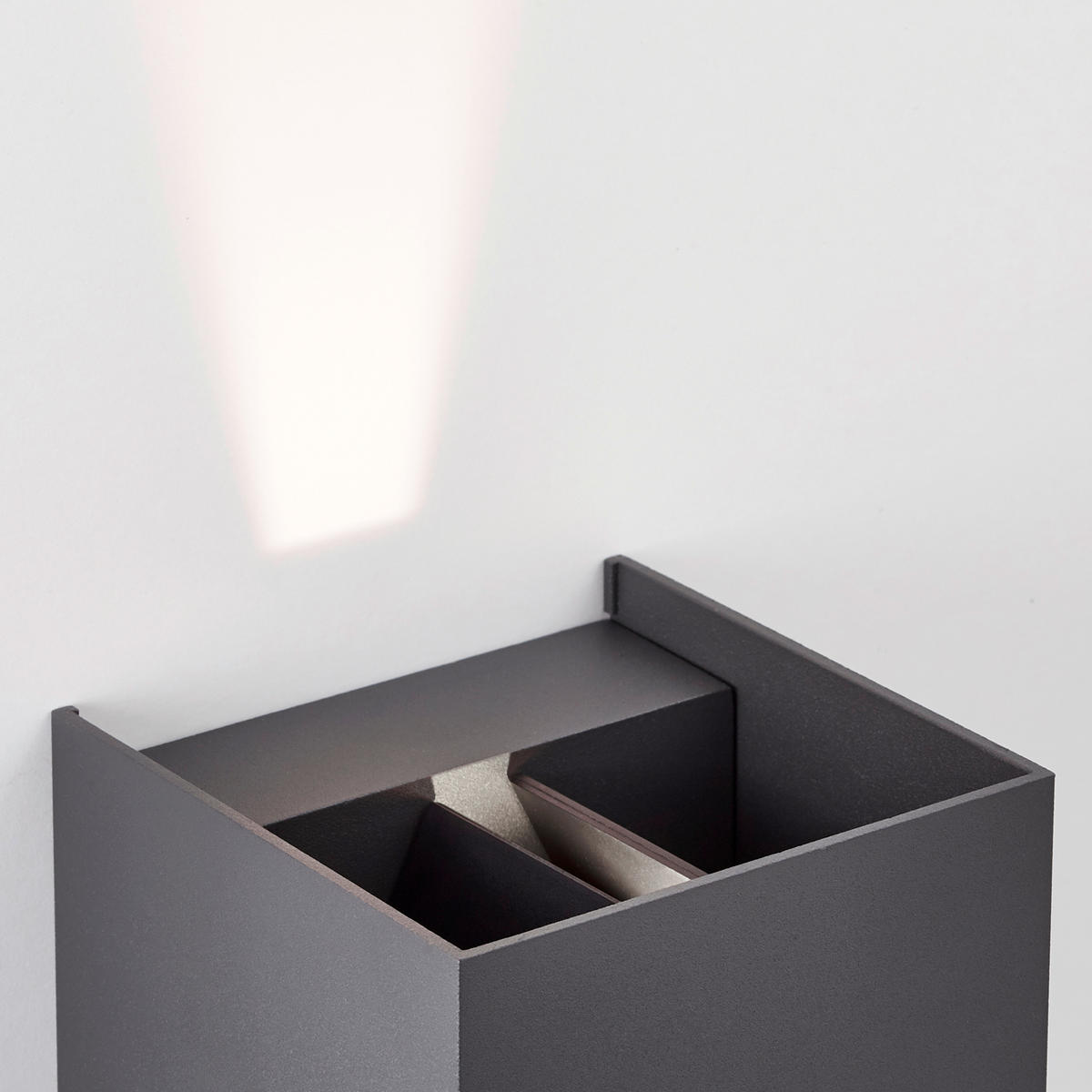 WANDLEUCHTE Hilly   - Dunkelgrau, Basics, Glas/Metall (10/10/10cm) - Brilliant