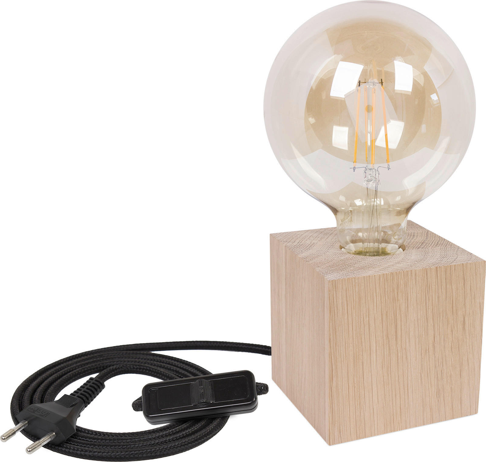 TISCHLEUCHTE Cubo 9/9 cm  - Eichefarben, Basics, Holz (9/9cm)