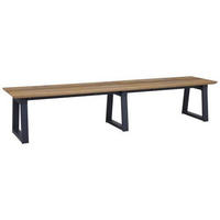 GARTENBANK in Anthrazit, Teakfarben  - Anthrazit/Teakfarben, Modern, Holz/Metall (220/43/46cm) - Zebra 