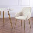 ARMLEHNSTUHL   Samt  - Beige/Goldfarben, Design, Textil/Metall (56/82,5/61,5cm) - Novel