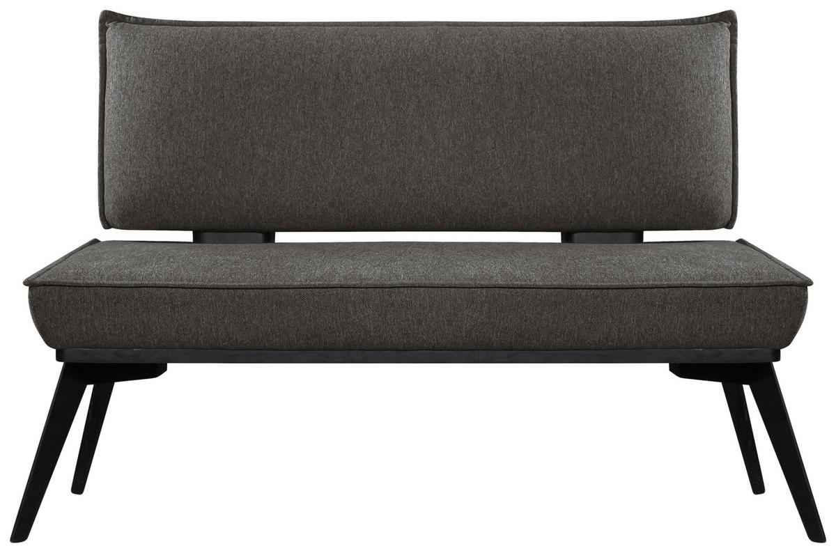 SITZBANK 153/90/65 cm Webstoff Schwarz Buche massiv  - Schwarz, Basics, Holz/Textil (153/90/65cm) - Carryhome
