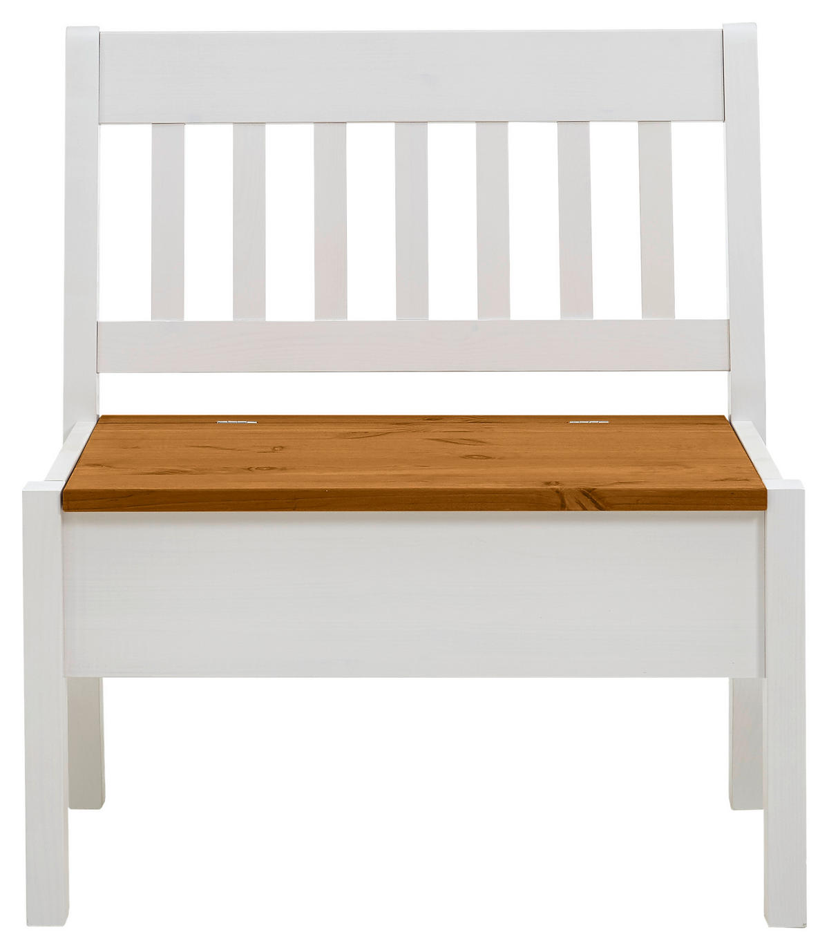 SITZBANK 83/93/58 cm Bernsteinfarben, Weiß Kiefer massiv  - Bernsteinfarben/Weiß, ROMANTIK / LANDHAUS, Holz (83/93/58cm) - Boxxx