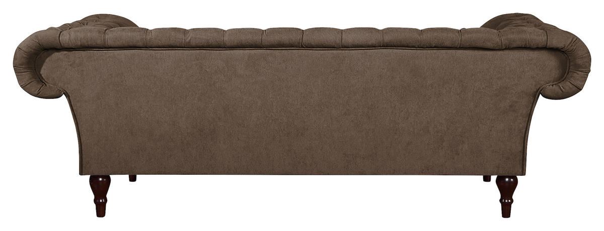 3-SITZER-SOFA Mikrofaser Graubraun  - Graubraun/Braun, Design, Holz/Textil (232/79/97cm) - Livetastic
