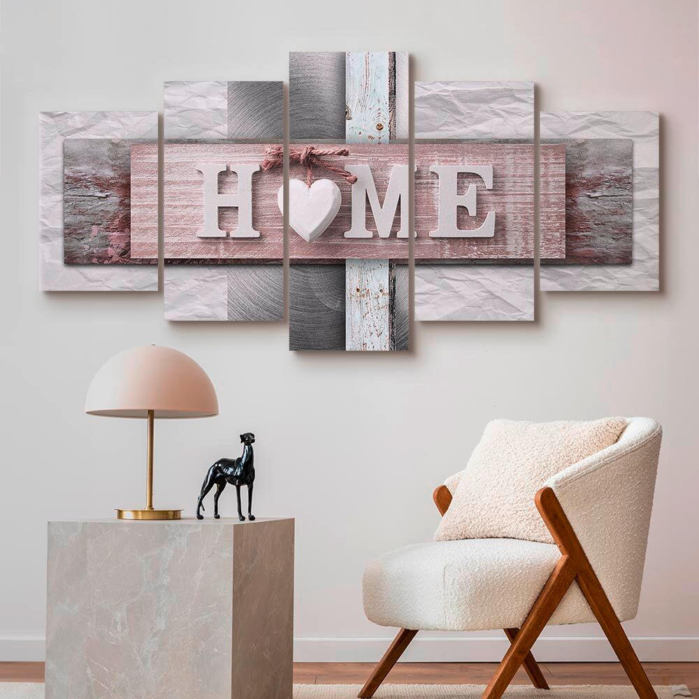 LEINWANDBILD Abstraktes, Text 100/50/1.2 cm  - Hellrosa/Grau, Basics, Holzwerkstoff/Textil (100/50/1.2cm) - artgeist