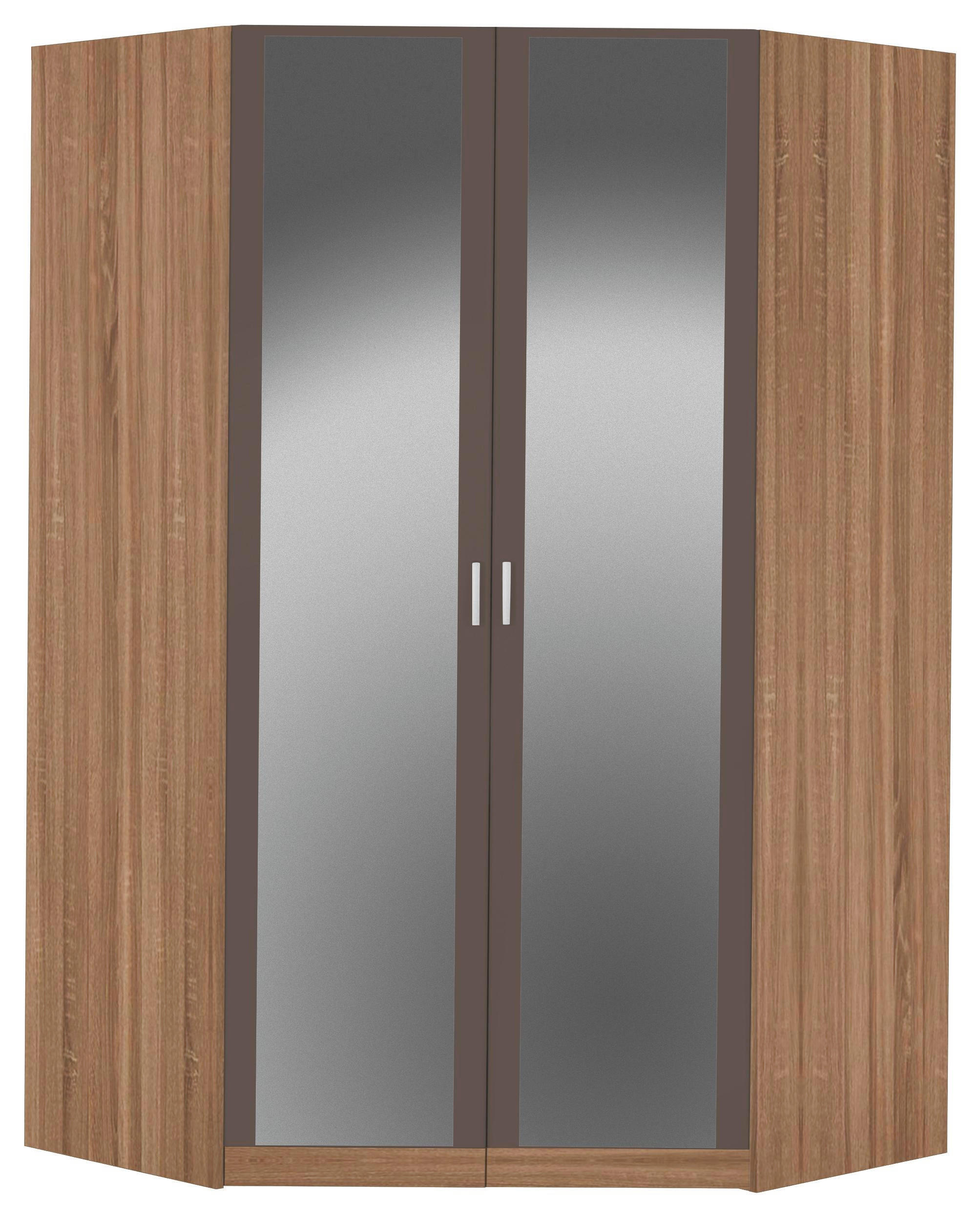 Begehbarer Eckschrank in Eichefarben, Dunkelbraun