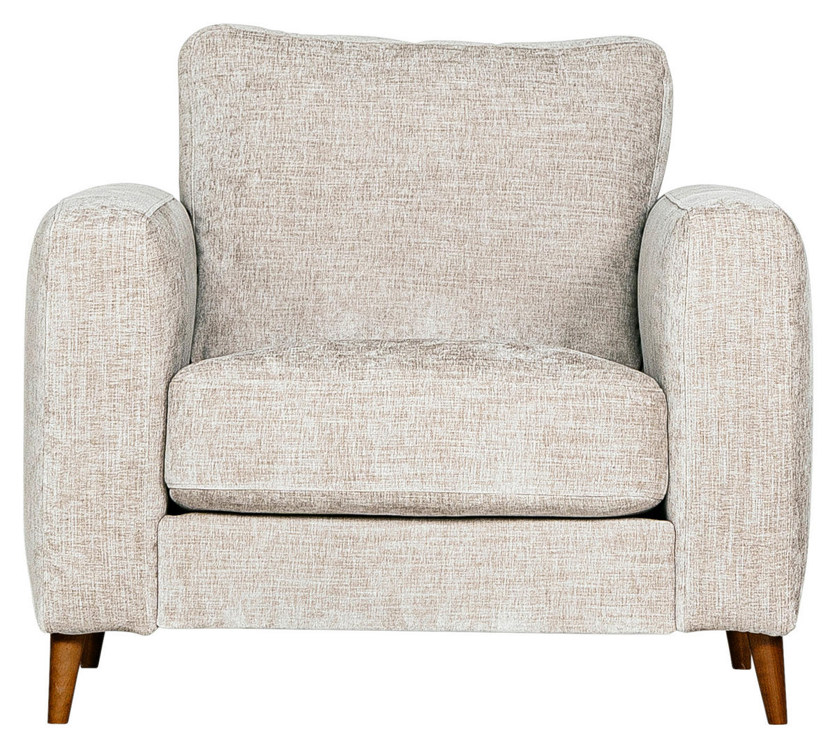 FÅTÖLJ i trä, textil beige  - beige/valnötsfärgad, Klassisk, trä/textil (103/87/93cm) - Novel