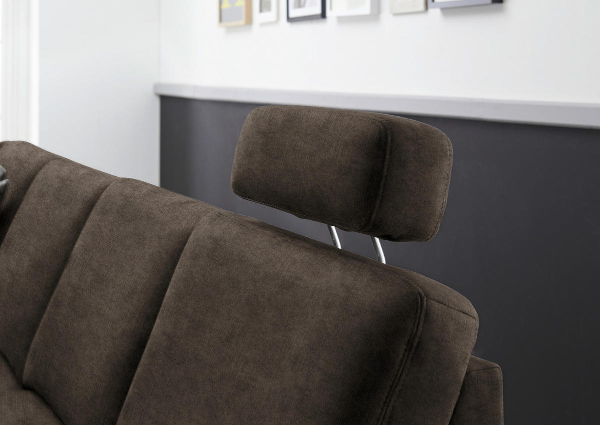 WOHNLANDSCHAFT in Velours Dunkelbraun  - Eichefarben/Dunkelbraun, Konventionell, Holz/Textil (167/316/235cm) - Beldomo System