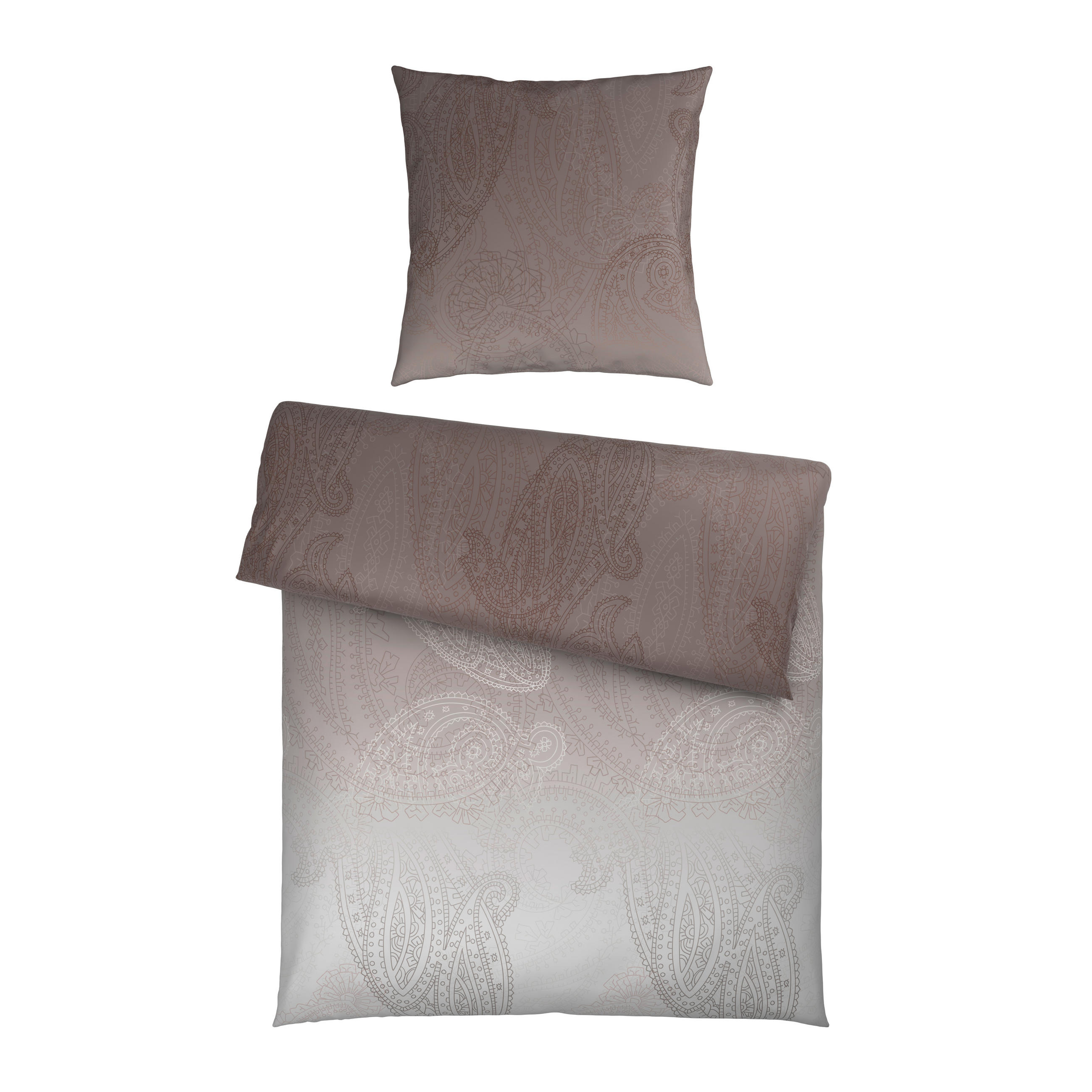 BETTWÄSCHE Satin 155/220 cm  - Taupe, Textil (155/220cm) - Novel