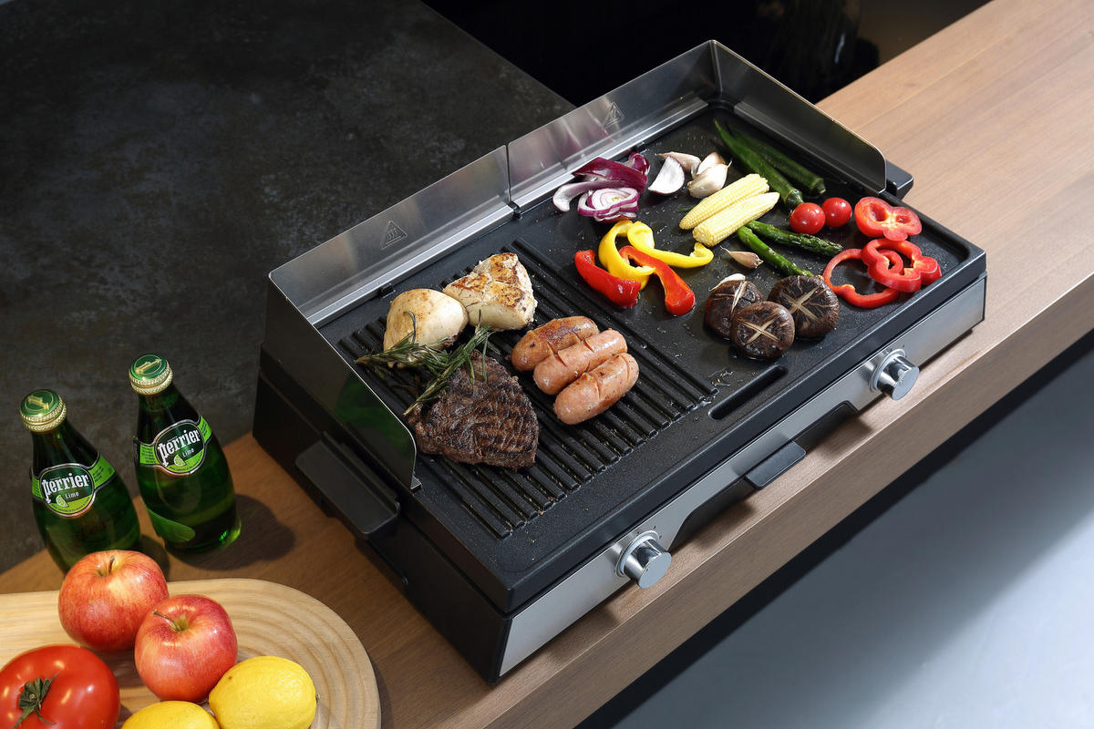 TISCHGRILL  - Edelstahlfarben, Basics, Metall (61,1/16,8/34,3cm) - Nabo