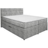 BOXSPRINGBETT 160/200 cm  in Silberfarben  - Wengefarben/Silberfarben, Konventionell, Holz/Textil (160/200cm) - Carryhome