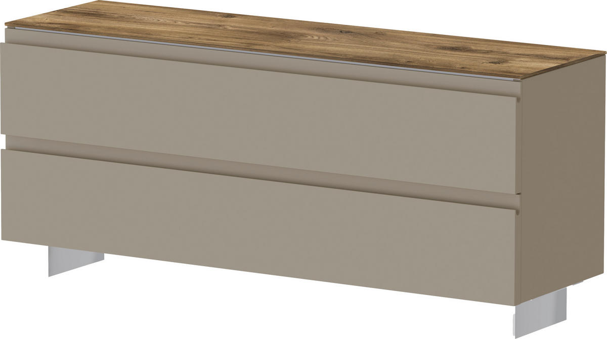 GARDEROBENBANK  in 110/49/33 cm  - Sandfarben/Eichefarben, Design, Metall (110/49/33cm) - Moderano