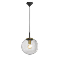 ZÁVĚSNÉ SVÍTIDLO, 30/140 cm  - černá/čiré, Design, kov/sklo (30/140cm) - Fischer & Honsel