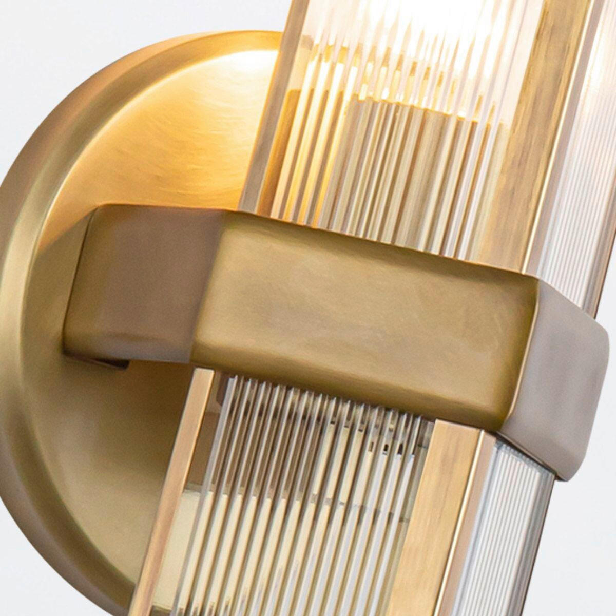 Thumbnail - Elstead Lighting Wandleuchte Alora, Messing, Metall, Glas, 9.5x38.5 cm, RoHS, CE, Lampen & Leuchten, Innenbeleuchtung, L...