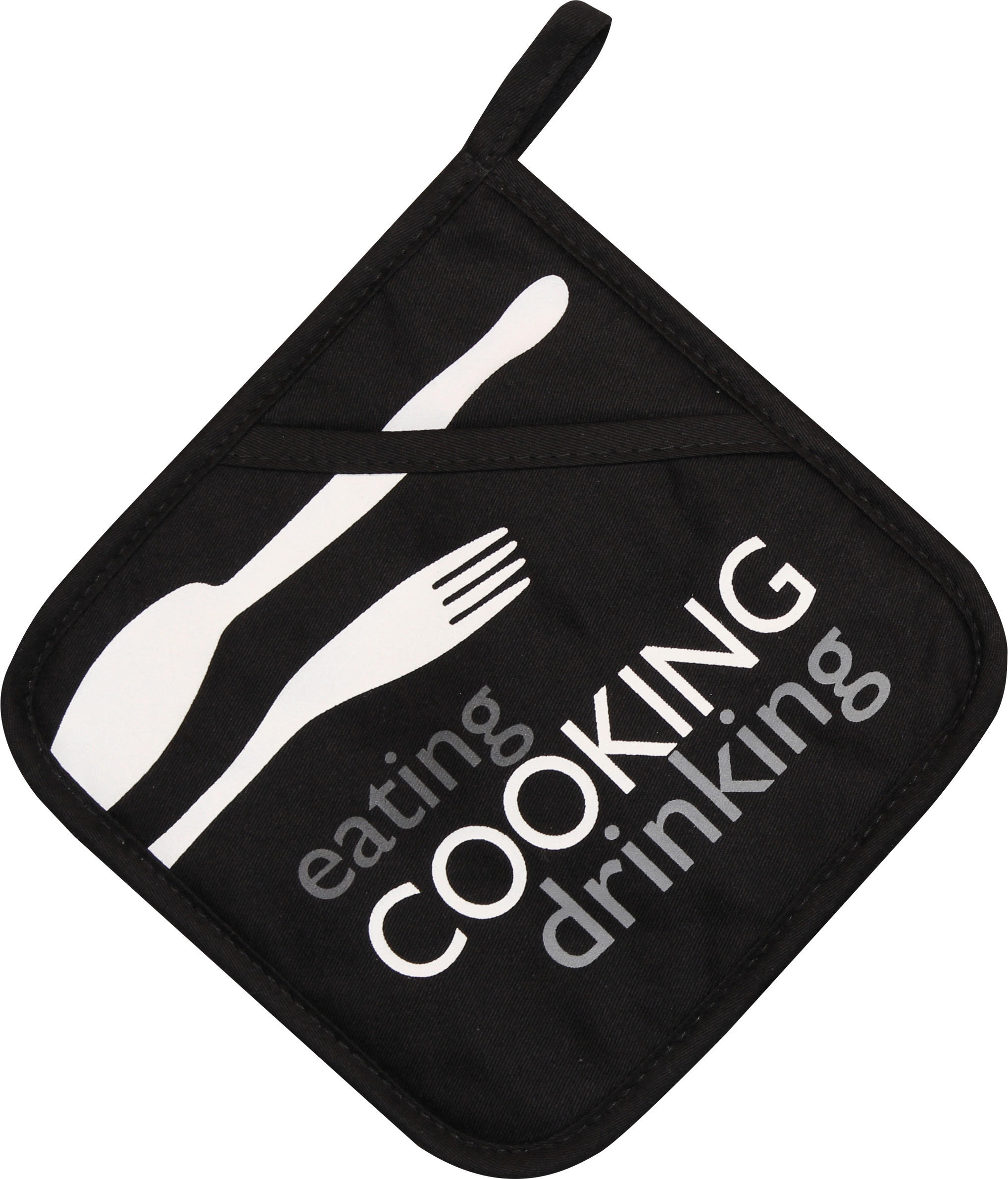 TOPFLAPPEN Schwarz, Weiß, Hellgrau  - Hellgrau/Schwarz, Basics, Textil (20/20cm)