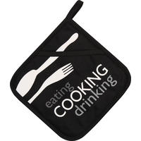 TOPFLAPPEN Schwarz, Weiß, Hellgrau  - Hellgrau/Schwarz, Basics, Textil (20/20cm)