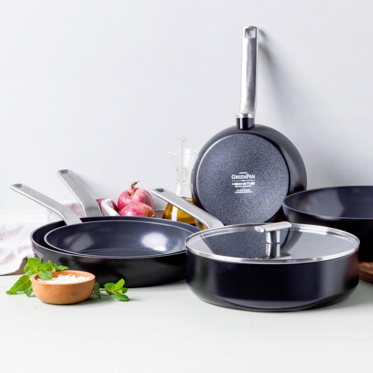 SCHMORPFANNE Evolution Keramikbeschichtung 26 cm  - Edelstahlfarben/Transparent, Basics, Glas/Metall (26cm) - GreenPan