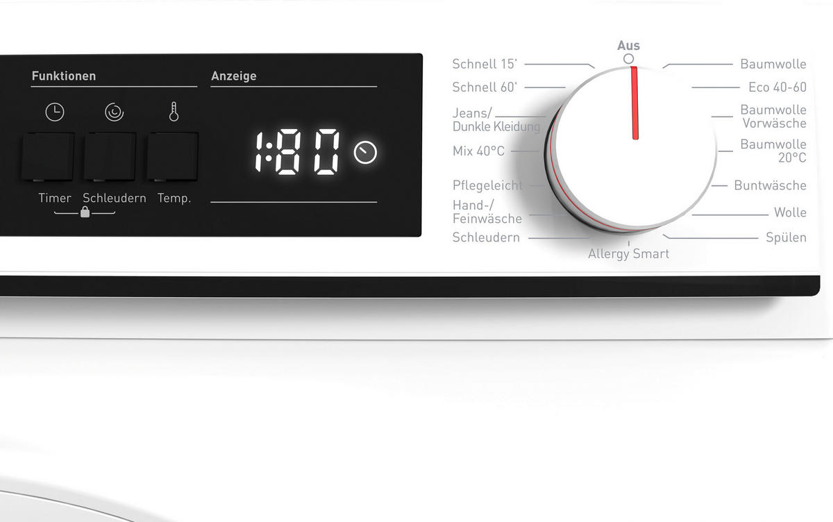 WASCHMASCHINE ES-NFA014WWNA-DE   - Weiß, Basics, Glas/Kunststoff (59.7/84.5/58.2cm) - Sharp