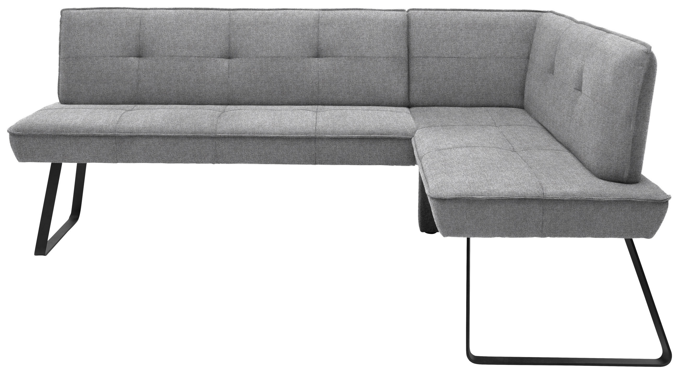 ECKBANK 181/157 cm Flachgewebe Grau, Schwarz Metall   - Schwarz/Grau, Design, Textil/Metall (181/157cm) - Dieter Knoll
