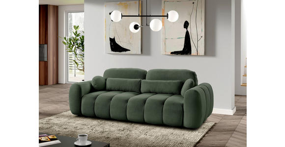 SCHLAFSOFA Webstoff Grün  - Schwarz/Grün, KONVENTIONELL, Kunststoff/Textil (262/93/117cm) - Carryhome
