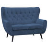 2-SITZER-SOFA Cord Blau  - Blau/Schwarz, Design, Holz/Textil (137/101/95cm) - Stylife