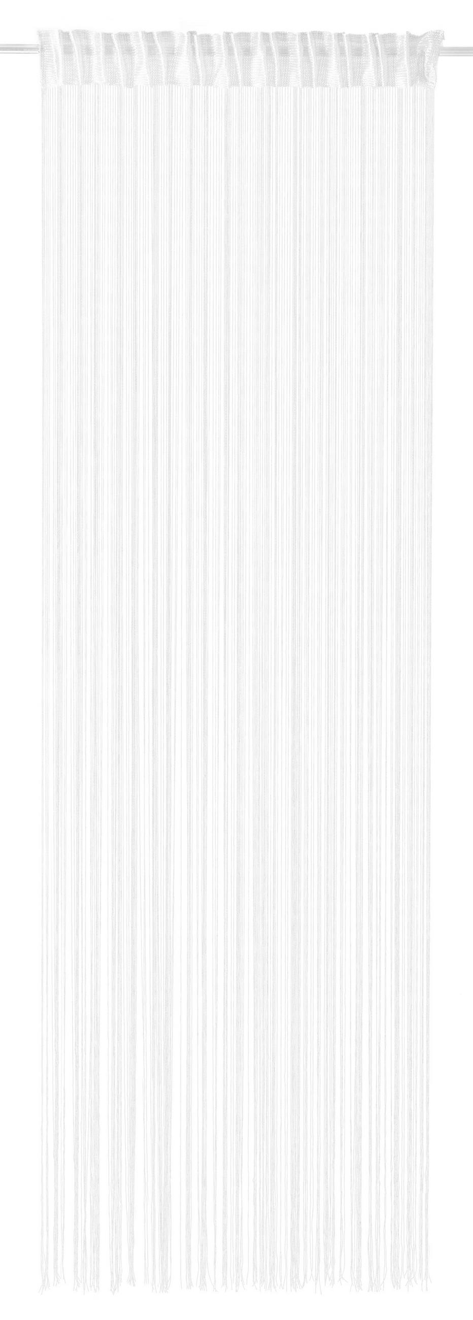 FADENVORHANG transparent  - Weiß, Basics, Textil (145/245cm)