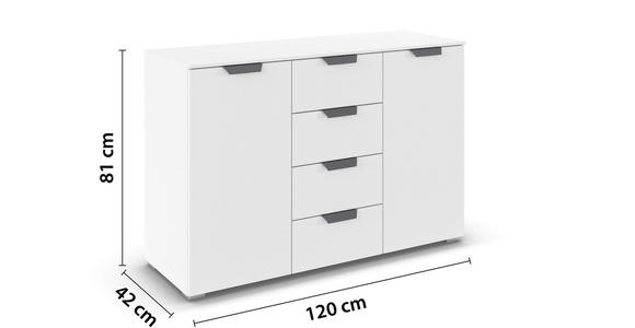 KOMMODE  in 120/81/42 cm  - Dunkelgrau/Weiß, Design, Holzwerkstoff/Metall (120/81/42cm) - Carryhome