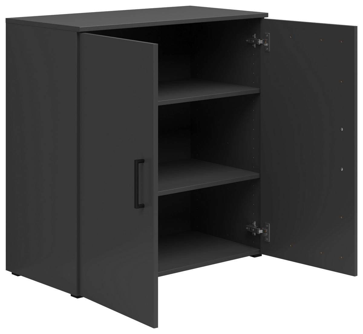 KOMODA, barve grafita  - črna/barve grafita, Moderno, umetna masa/leseni material (80/83/40cm) - Carryhome