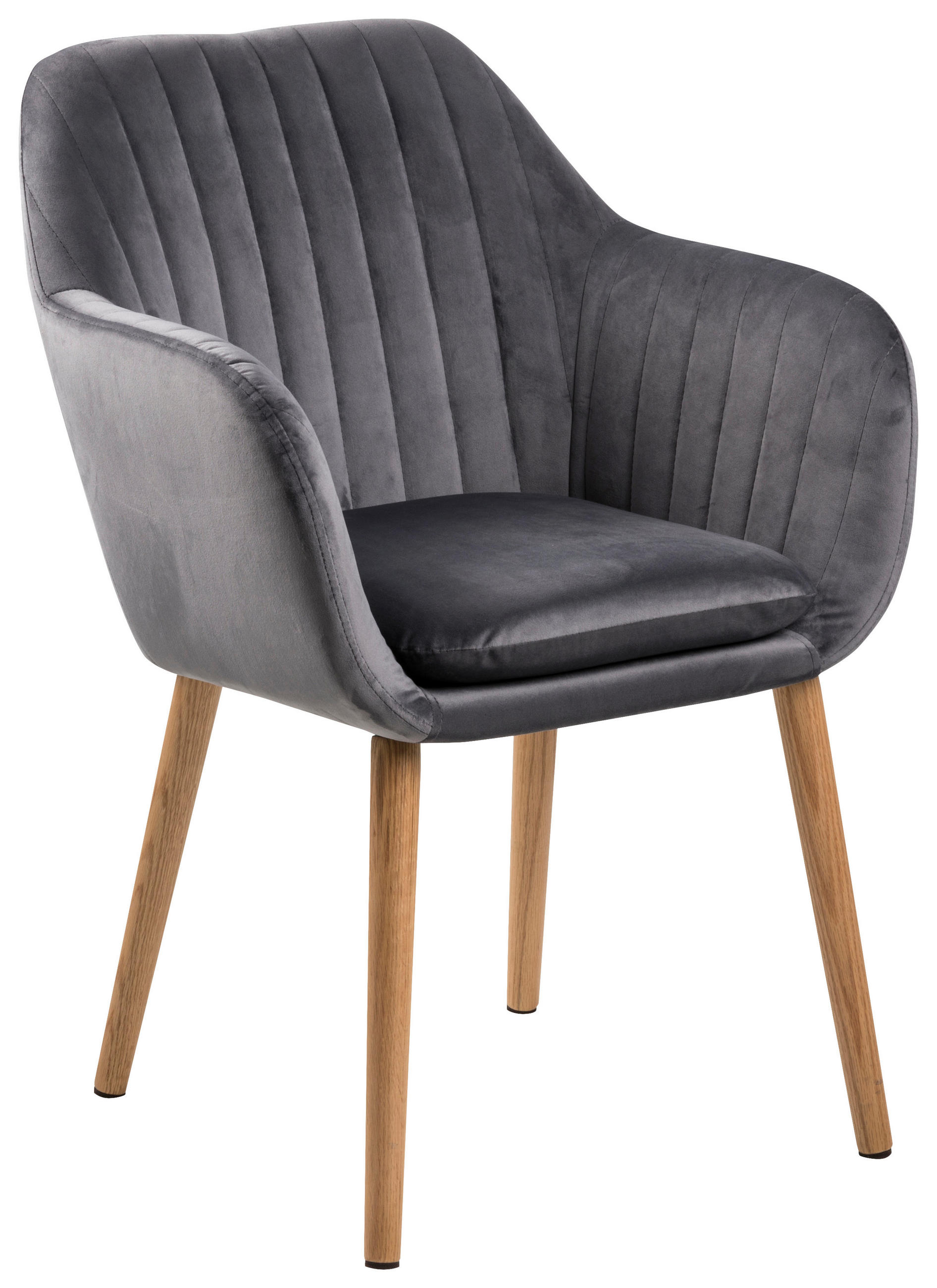 ARMLEHNSTUHL Dunkelgrau - Dunkelgrau, Design, Holz/Textil (57/83/59cm) - Ambia Home