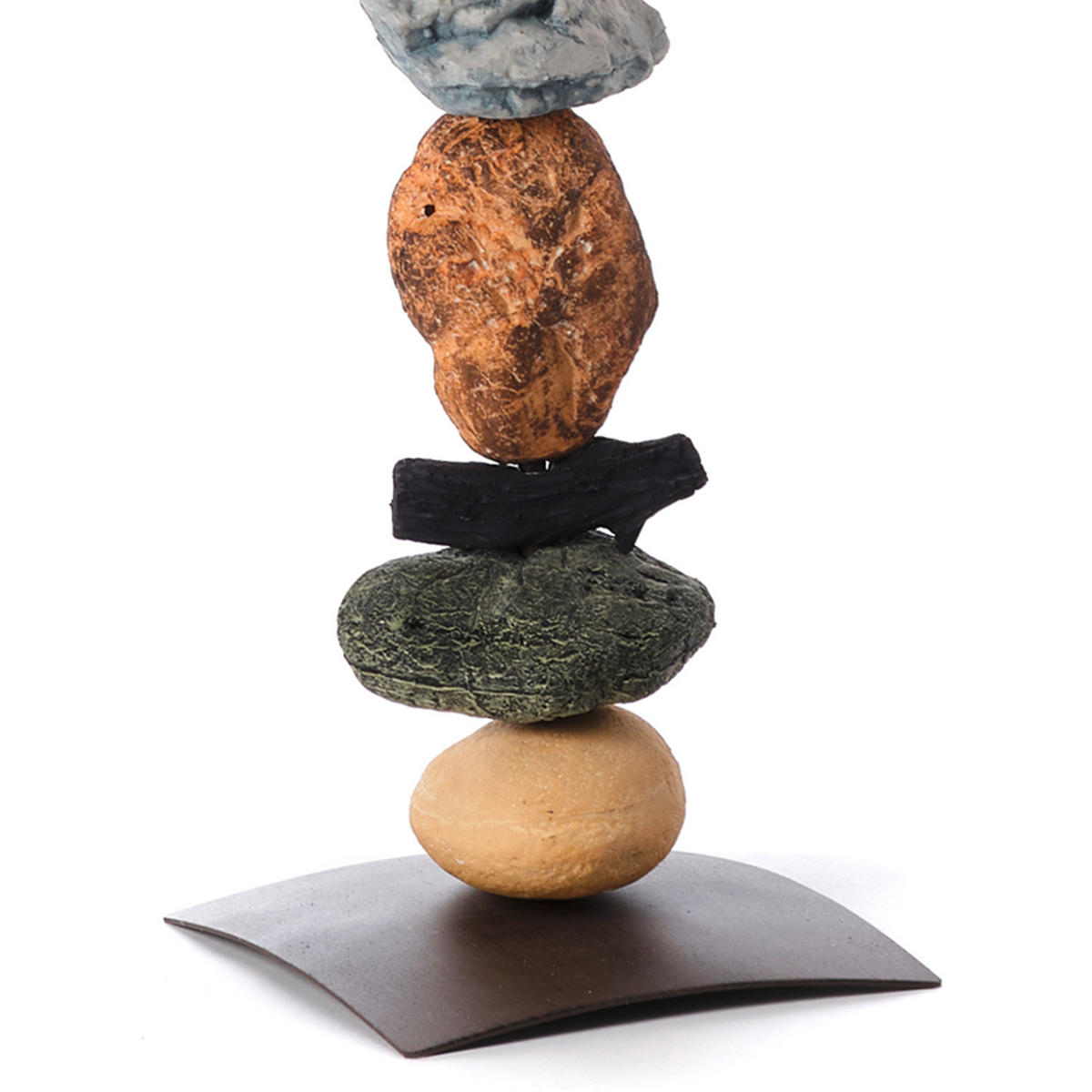 STEHLEUCHTE 45/164 cm    - Blaugrau/Schwarz, Natur, Textil/Stein (45/164cm)